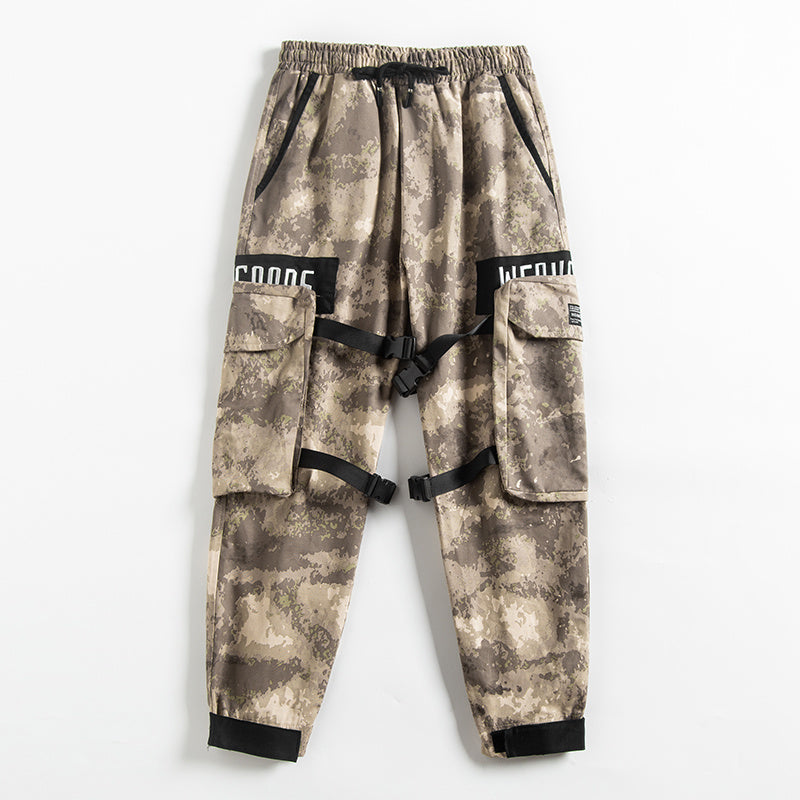 Casual Loose Straight Pants Men's Sports Beamed Pants