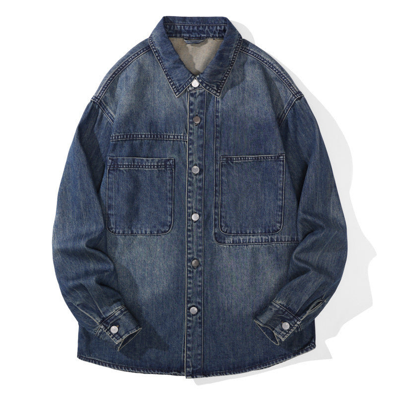 American Casual Retro Long Sleeve Denim Shirt