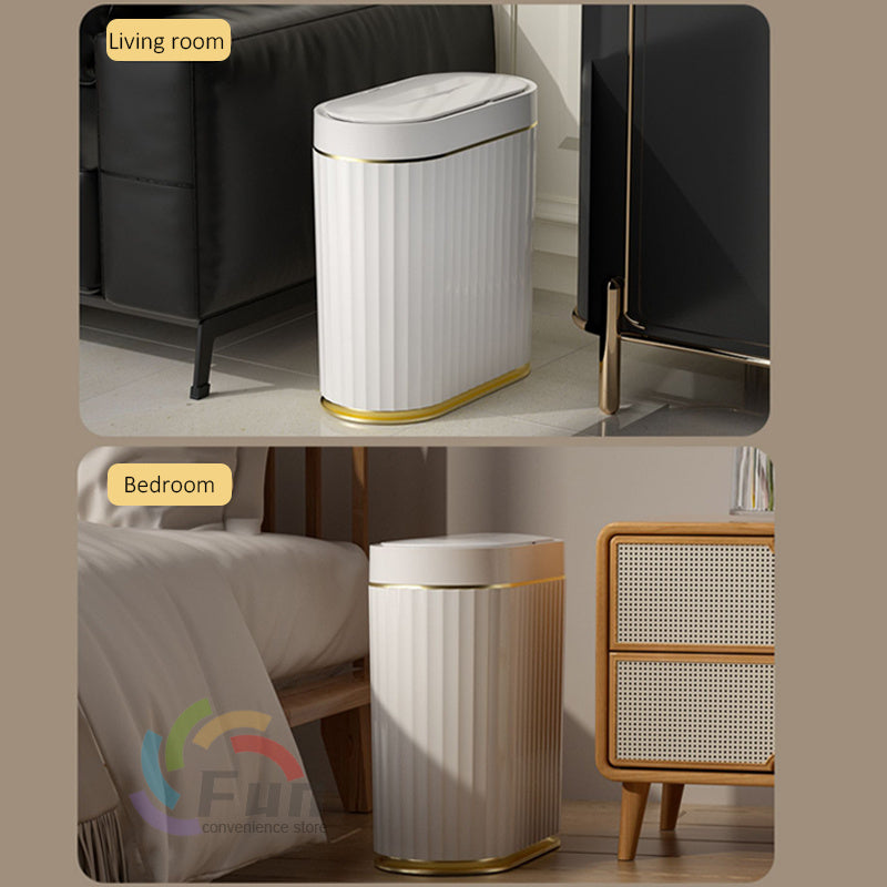 Smart Trash Can With Lid For Bedroom And Living Room Kitchen Storage Box Trash Can Induction Small Car Box Automatic Smart Dustbin Smart Trash Bin (V2)