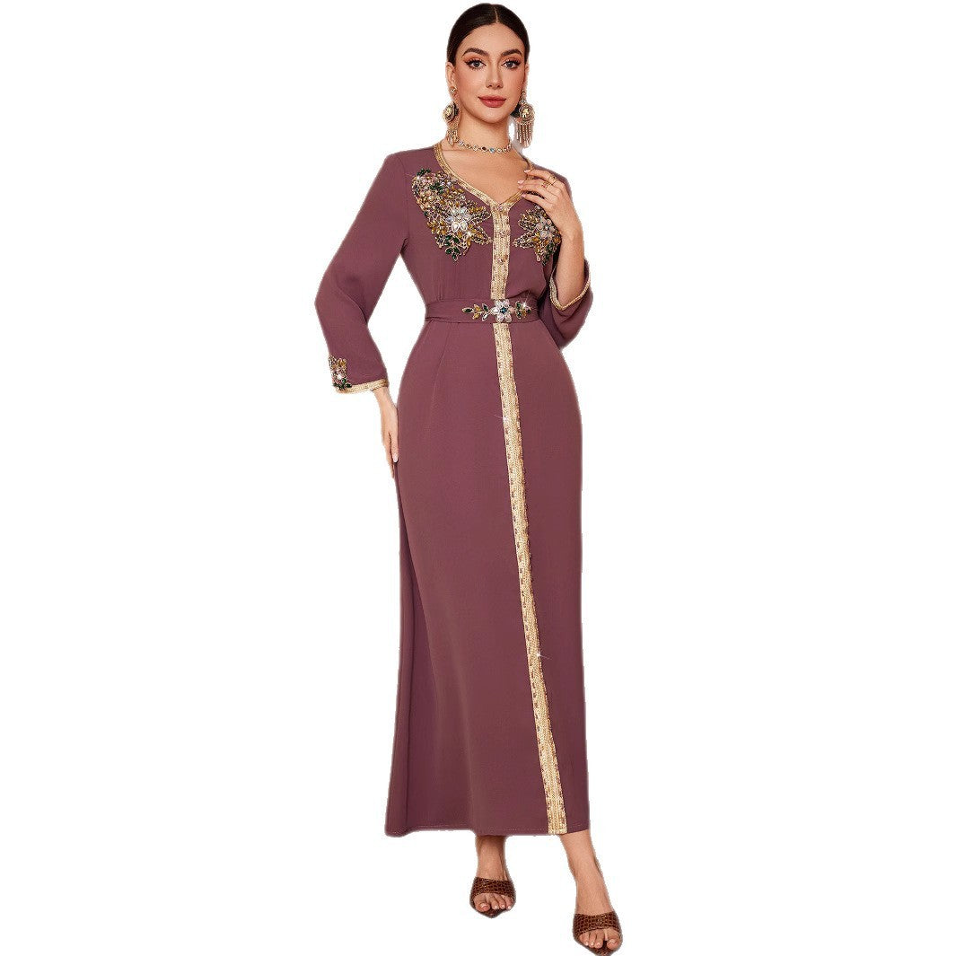 Middle East Muslim Fashionable Elegant New Embroidered Musilin Robe