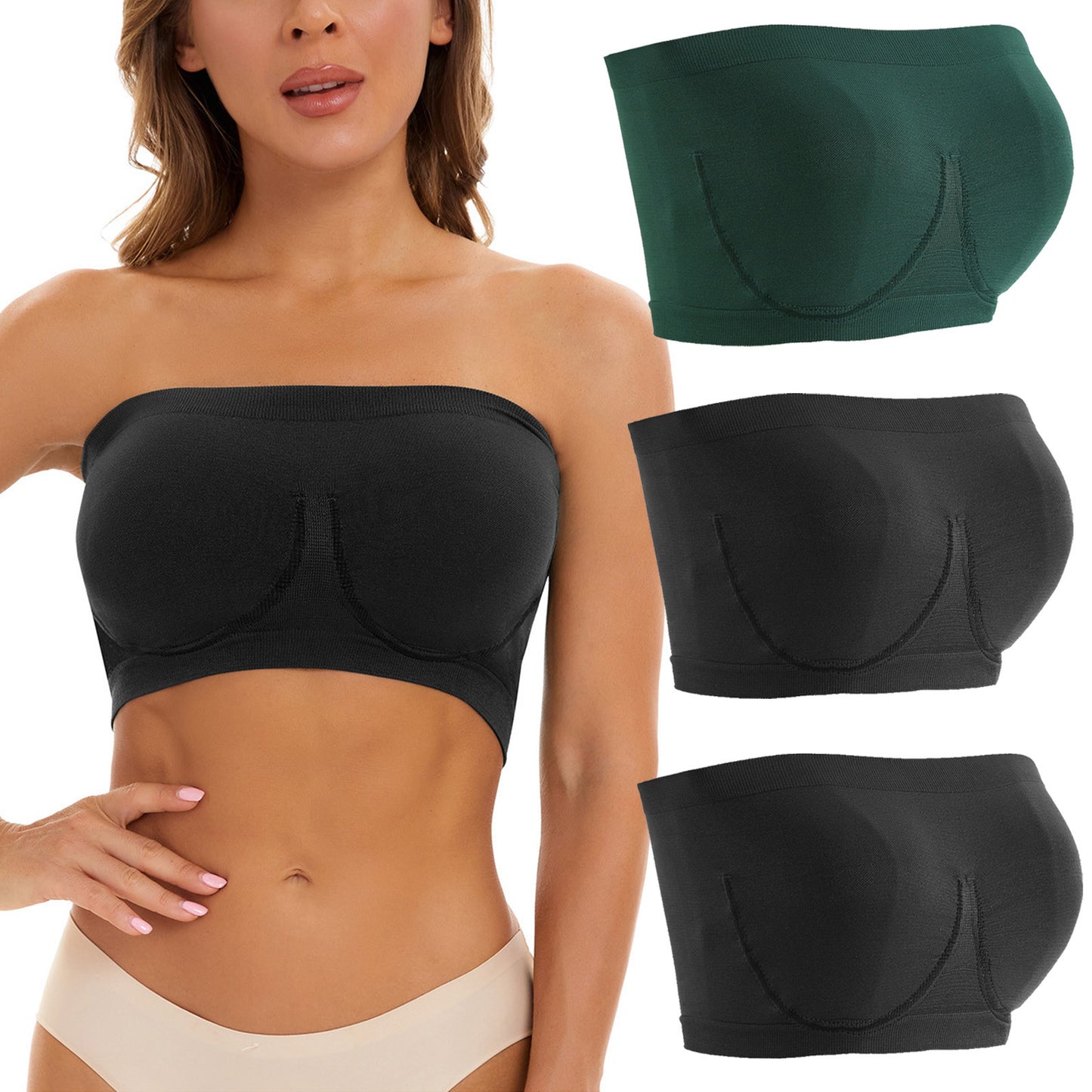 LOBBAY® - Strapless Bandeau Bra (Pack of 3)
