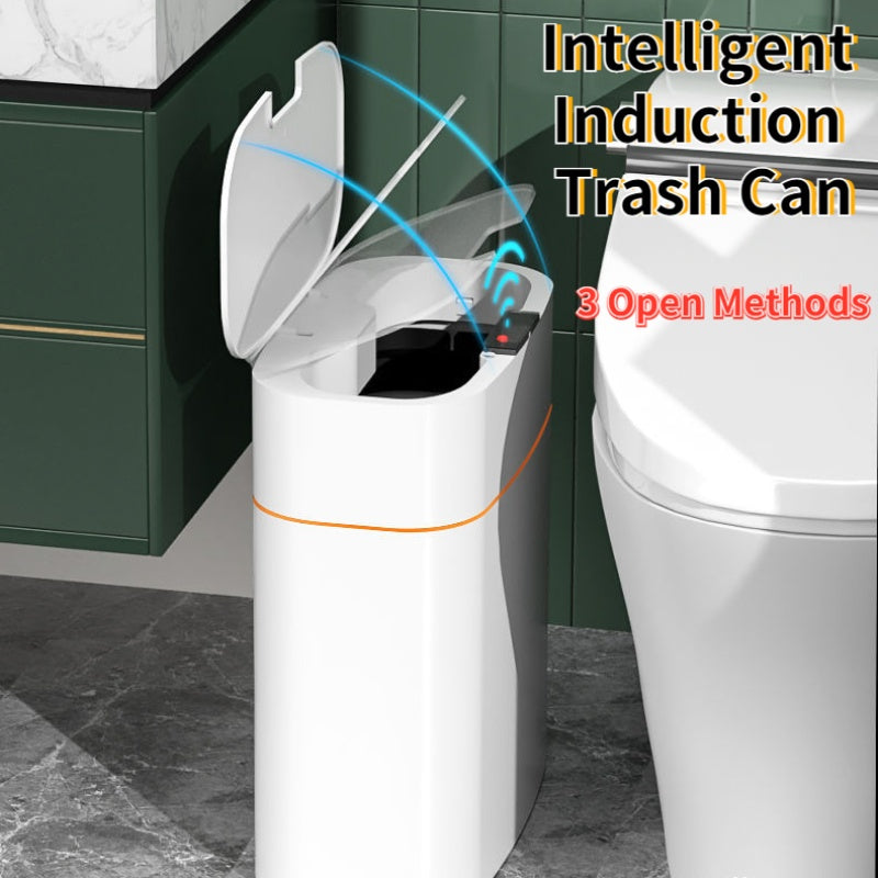 Smart Trash Can With Lid For Bedroom And Living Room Kitchen Storage Box Trash Can Induction Small Car Box Automatic Smart Dustbin Smart Trash Bin (V2)