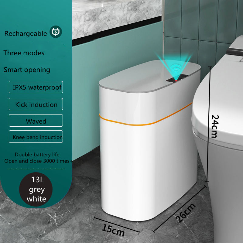 Smart Trash Can With Lid For Bedroom And Living Room Kitchen Storage Box Trash Can Induction Small Car Box Automatic Smart Dustbin Smart Trash Bin (V2)