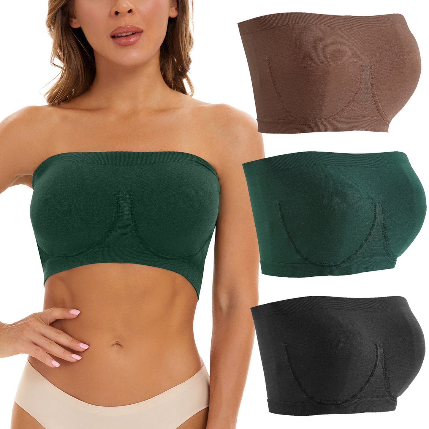 LOBBAY® - Strapless Bandeau Bra (Pack of 3)