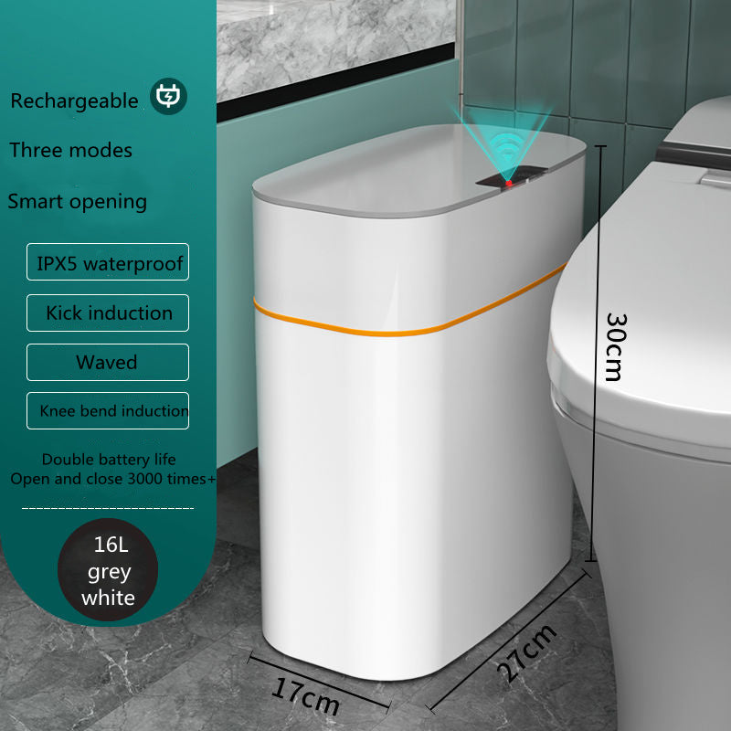 Smart Trash Can With Lid For Bedroom And Living Room Kitchen Storage Box Trash Can Induction Small Car Box Automatic Smart Dustbin Smart Trash Bin (V2)