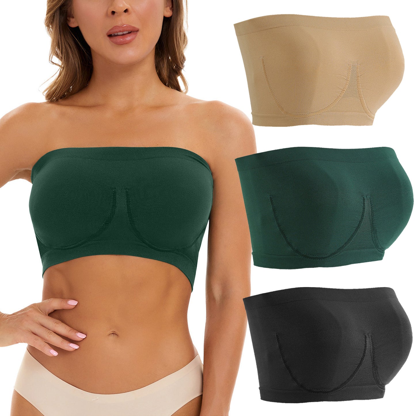 LOBBAY® - Strapless Bandeau Bra (Pack of 3)