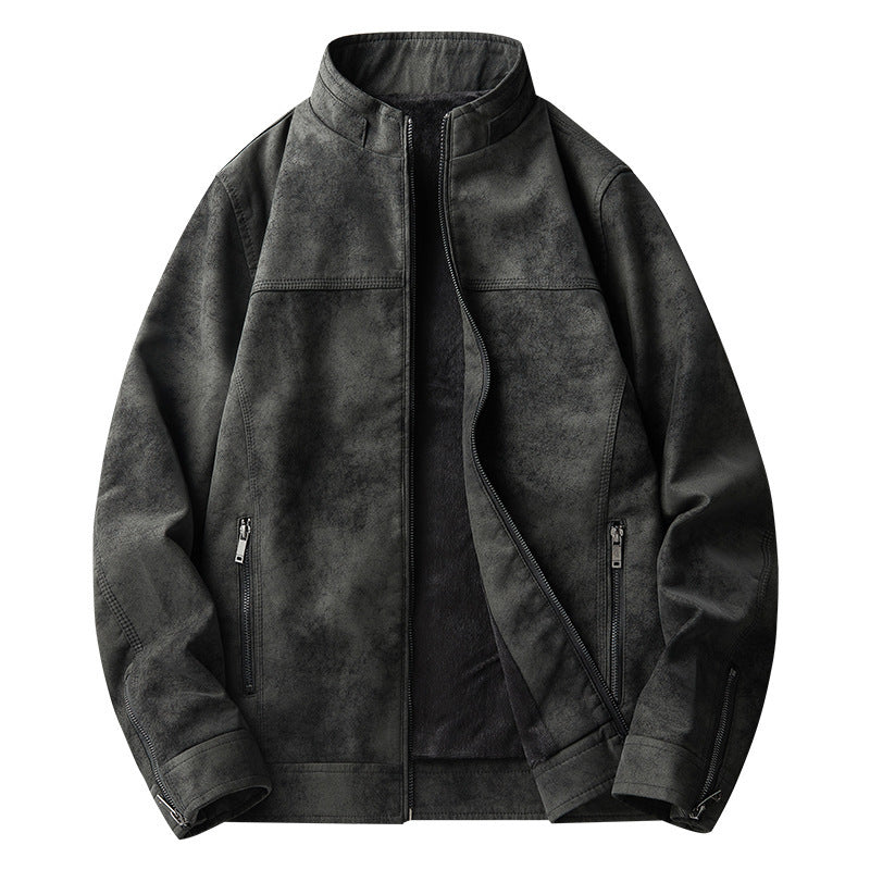 Men's American-style Retro Tie-dyed Leather Jacket