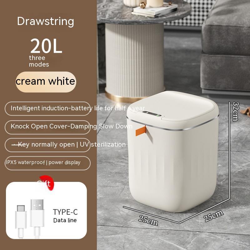 Smart Trash Can With Lid For Bedroom And Living Room Kitchen Storage Box Trash Can Induction Small Car Box Automatic Smart Dustbin Smart Trash Bin (V3)