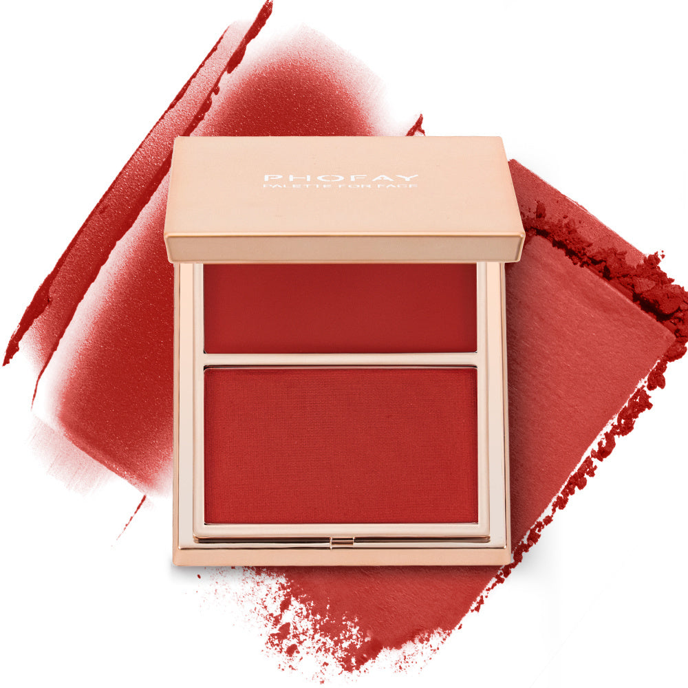 Double-Take Cream & Powder Blush Duo – Long-Lasting Natural Glow for Cheeks