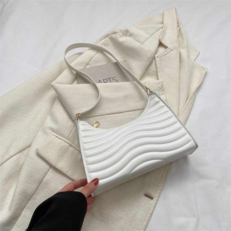 Commuter Simple Textured Underarm Bag For Women