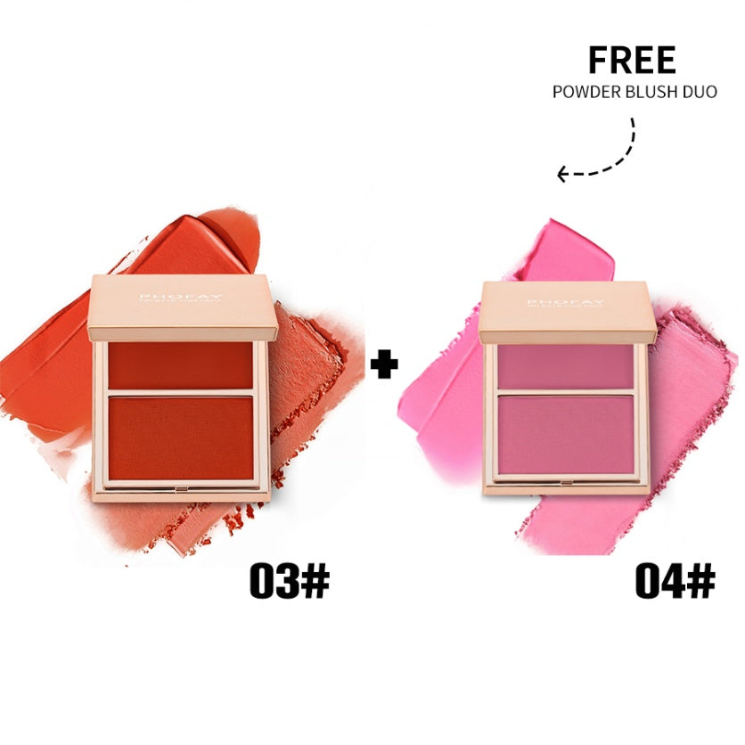 Double-Take Cream & Powder Blush Duo – Long-Lasting Natural Glow for Cheeks