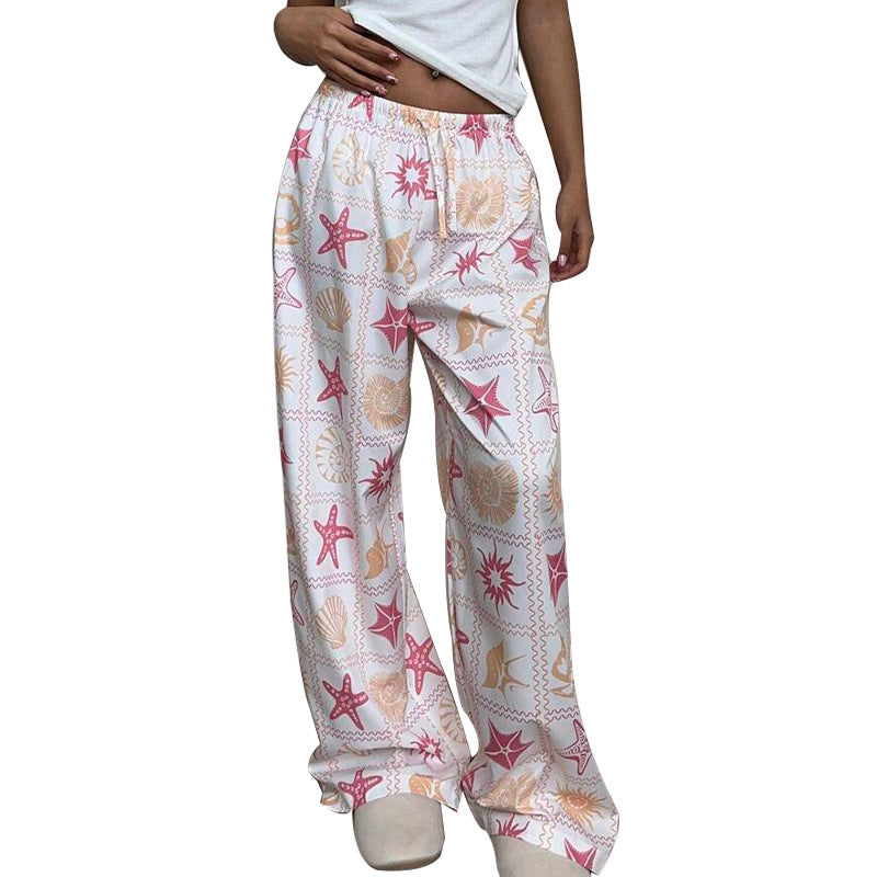 Temperament Leisure Trousers Wide-leg Straight Pants Mop Pants Women