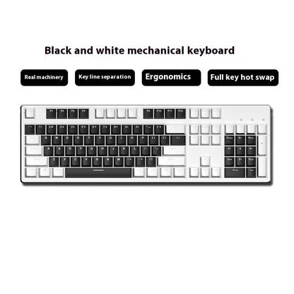 Two-color Keyboard Wired Office Green Black Tea Red Axis Hot Plug Computer