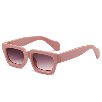 Retro Concave Frame Wide Foot Square European And American Sun-proof Sun Glasses