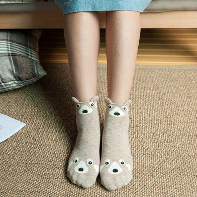 Cartoon Women's Socks Cotton Students' Socks Ears Cute Animal Socks All Cotton Socks Sweet Cotton Socks