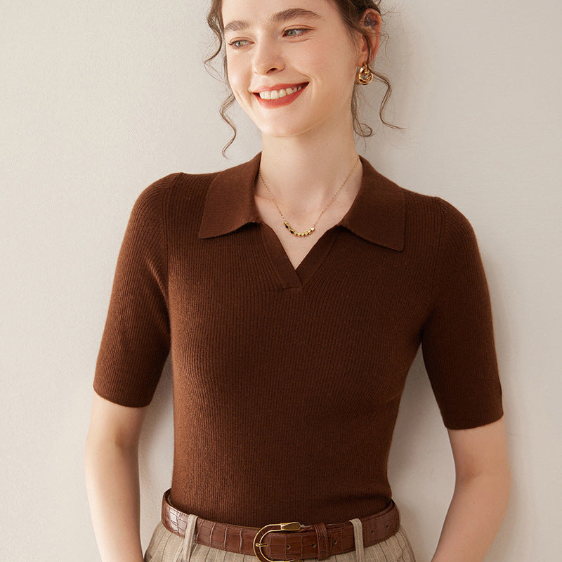 Worsted Thin Cashmere Women's Bottoming Shirt