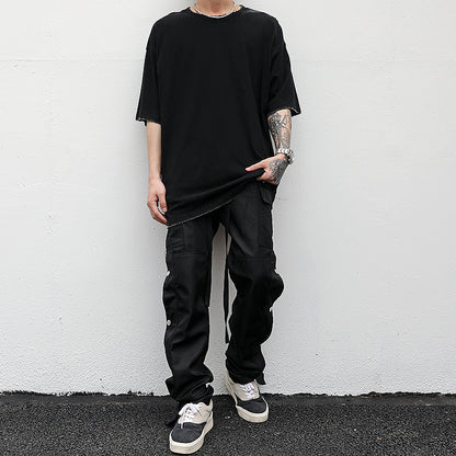 Men's Short-sleeved T-shirts With Heavy Washing And Worn Out