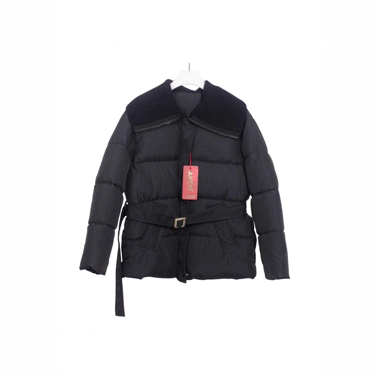 Women's Korean-style Knitted Lapel Down Jacket