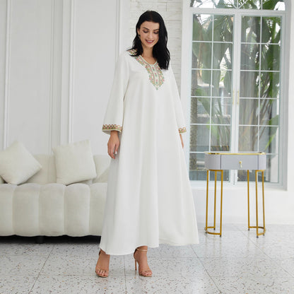 Muslim Women's Wear Fashion Stitching Lace Abaiya Robe