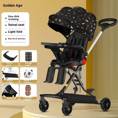Four-wheel Children Infants Two-way Reclining Trolley Lightweight Folding