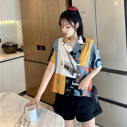 Summer Design Niche Short-sleeved Short Shirt Women