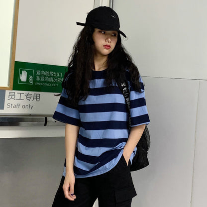 Cool Girls Wear Striped Short Sleeve T-Shirts