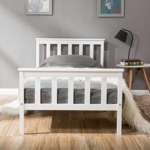 Single Bed White 3ft Solid Pine Wooden Bed Frame For Adults, Kids 190 X 90 Cm 3FT