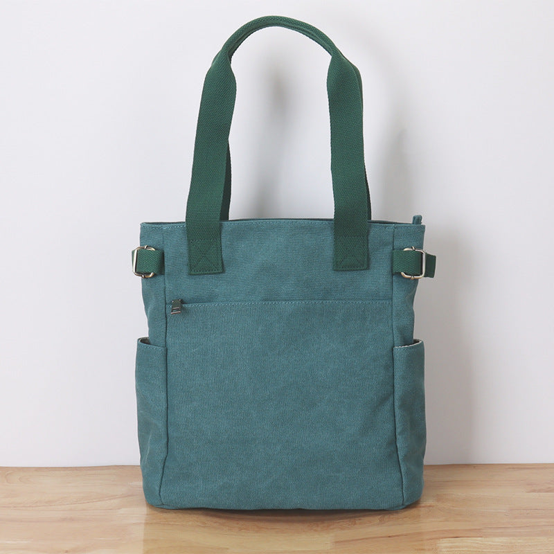 Casual Retro One-shoulder Hand-held Tote Canvas Bag For Women