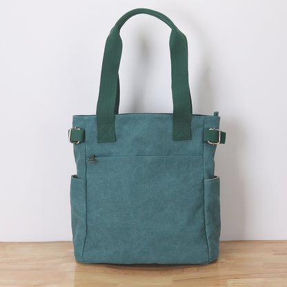 Casual Retro One-shoulder Hand-held Tote Canvas Bag For Women