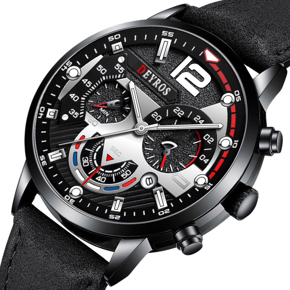 Fashion Belt Calendar Luminous Quartz Watch