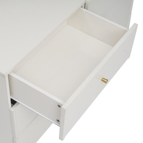 Sideboard Cabinet For Living Room, Chest Of Drawers With 6 Drawers, Cream White, 40D X 120W X 85H CM