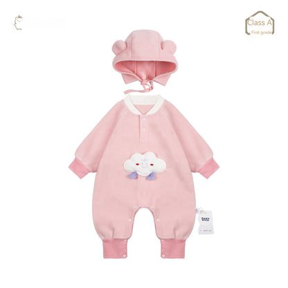 Newborn Warm Outdoor Clothing Cream Puff Jumpsuit