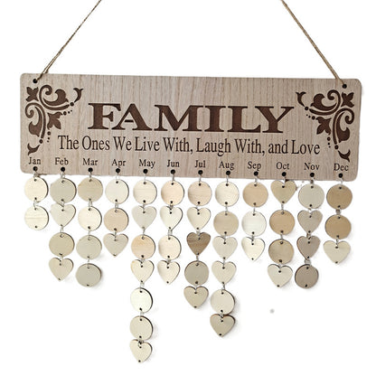 Home Wooden DIY Calendar Board