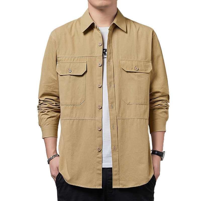 Workwear Shirt Men's Long-sleeved Casual Jacket