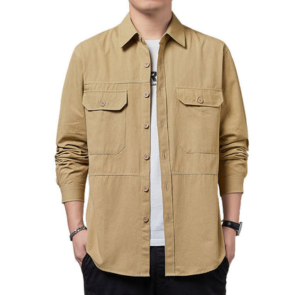Workwear Shirt Men's Long-sleeved Casual Jacket