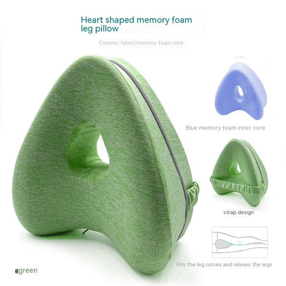 Leg Pillow – Heart-Shaped Memory Foam Contour Pillow for Side Sleepers, Hip, and Knee Support