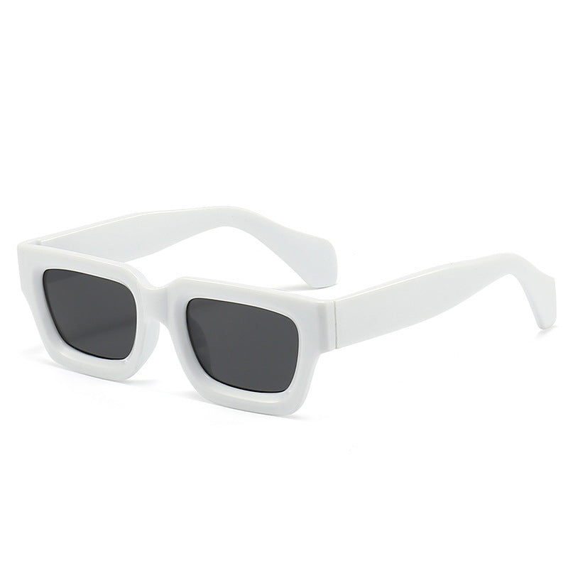 Retro Concave Frame Wide Foot Square European And American Sun-proof Sun Glasses