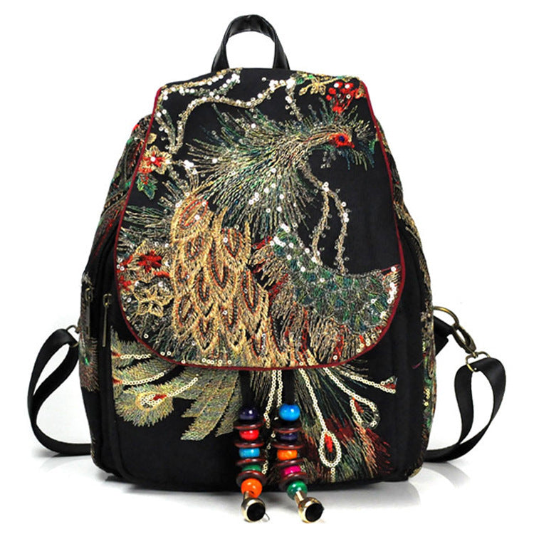 New female bag peacock embroidered bag