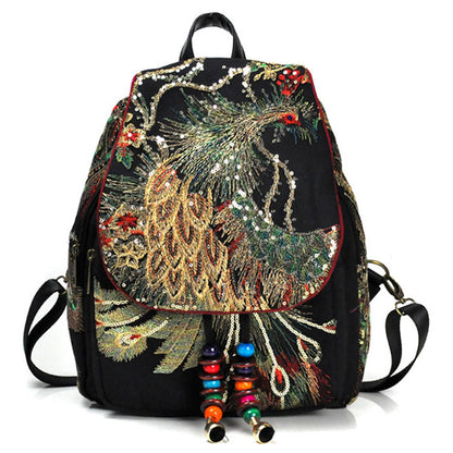 New female bag peacock embroidered bag