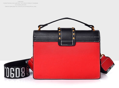 Women Fashion Pack Shoulder Bag with Metal Lion Head Crossbody Package