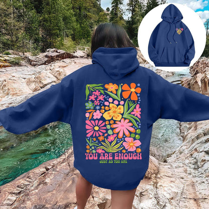 Autumn And Winter Long Sleeve Fleece-lined Hooded Sweatshirt