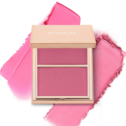 Double-Take Cream & Powder Blush Duo – Long-Lasting Natural Glow for Cheeks