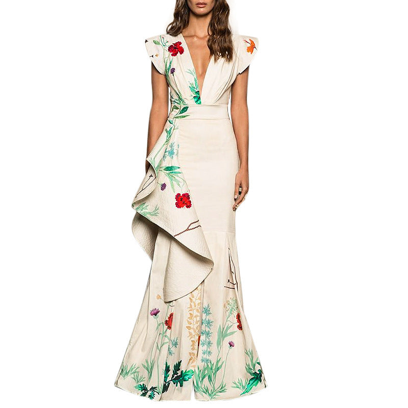 New Sexy Deep-V Elegant Fishtail Evening Maxi Dress