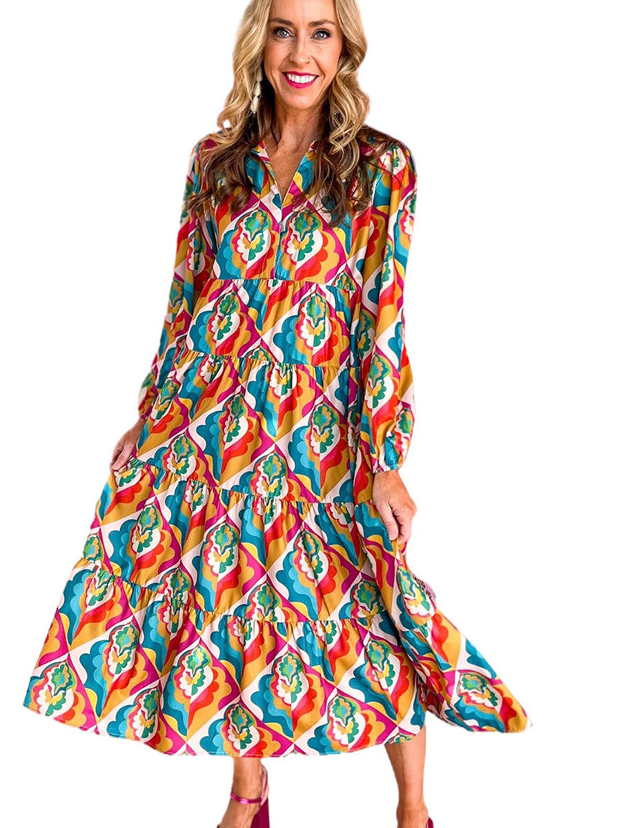 Women's High Waist Long Sleeves Dress