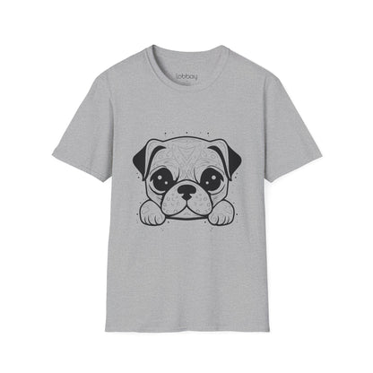 Cute Pug Face Design Cotton Blend T-Shirt for Men & Women