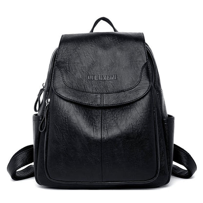 Korean Style All-Match Leather Sheepskin Ladies Backpack