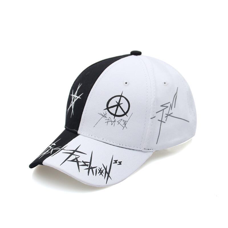 Custom Graffiti Snapback Baseball Caps Black And White Patchwork Men Women Hip Hop Fashion Casual Hat