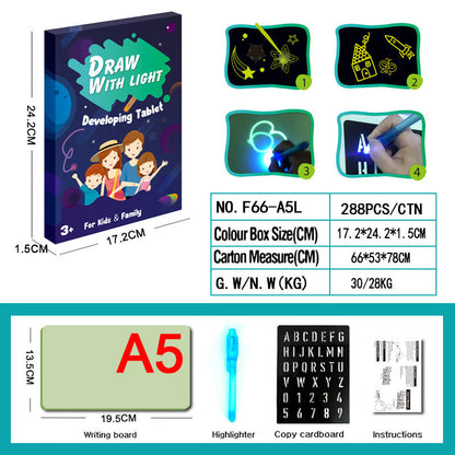 3D Magic Drawing Pad for Kids with 8 Light Effects | Reusable Educational Toy & Puzzle Board