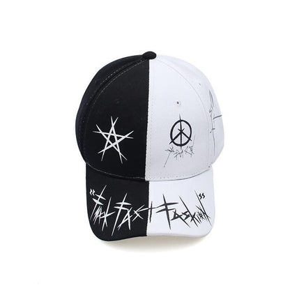 Custom Graffiti Snapback Baseball Caps Black And White Patchwork Men Women Hip Hop Fashion Casual Hat