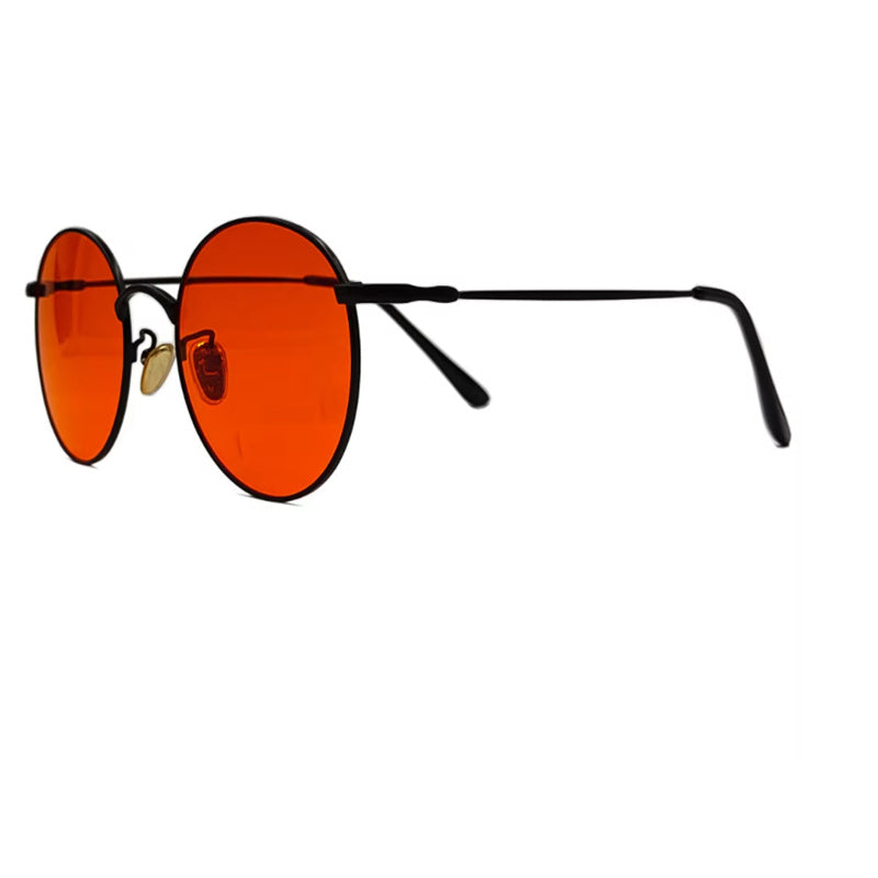 Light Blocking Amber Lens Circular Gaming Glasses